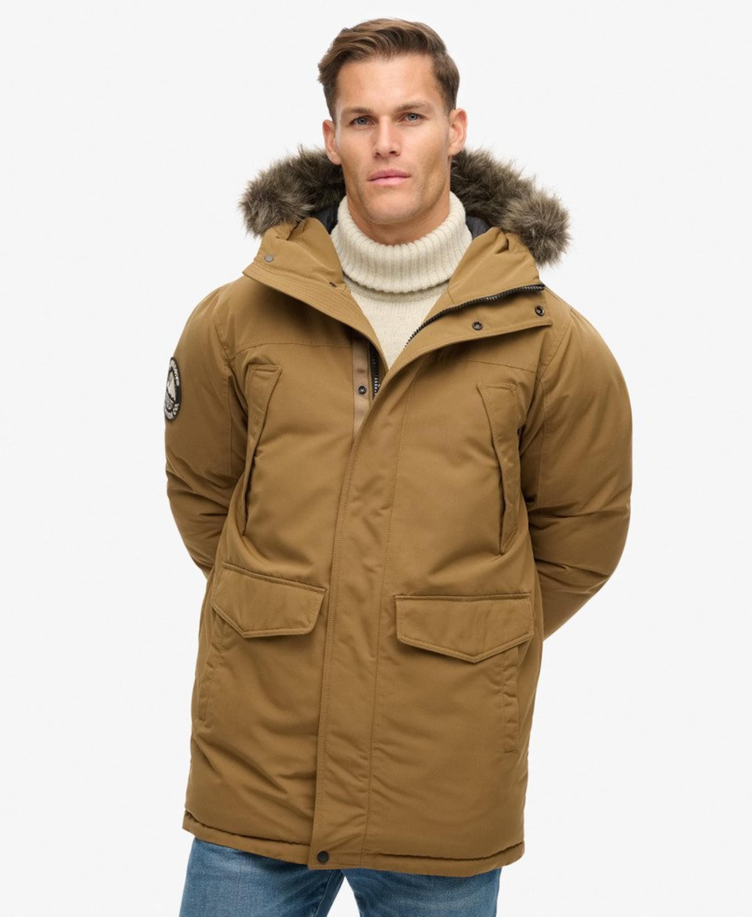 Superdry & Co Winter Parka 'Everest ' in Brown: front
