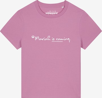 T-shirt 'Mariah Is Coming' Watapparel en rose : devant
