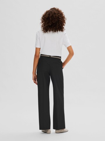 SELECTED FEMME Wide leg Pantalon 'ELIANA' in Zwart