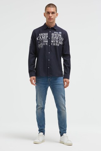 CAMP DAVID Regular fit Button Up Shirt in Blue