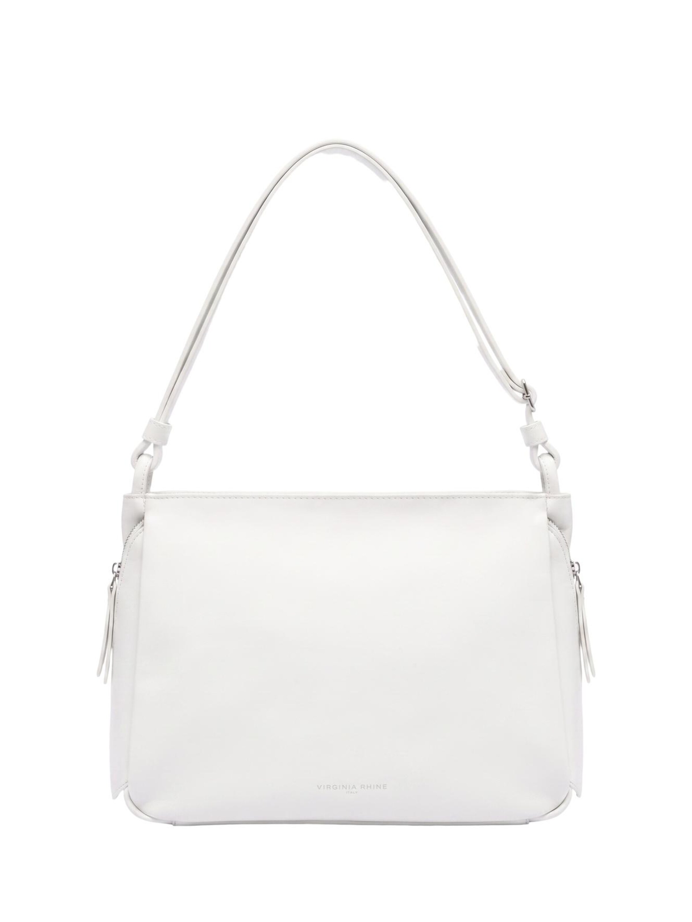 Borsa a spalla 'Sauvage' di Virginia Rhinè in bianco: frontale
