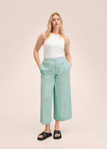 MANGO Wide leg Broek 'Jaipur' in Groen