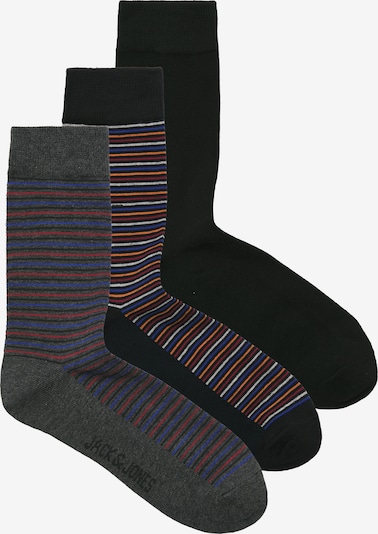 JACK & JONES Čarape 'JACATLAS' u mornarsko plava / tamo siva / crna / bijela, Pregled proizvoda