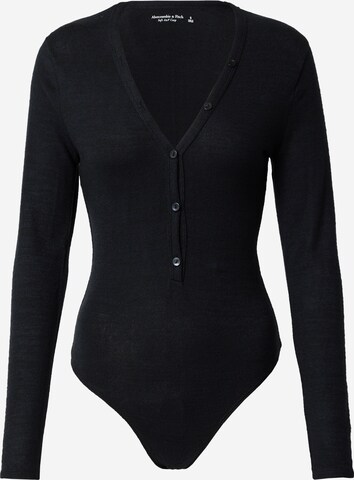 Abercrombie & Fitch Блуза боди в черно: отпред