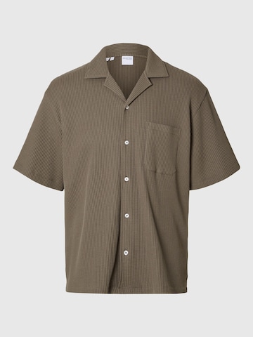 SELECTED HOMME Button Up Shirt in Brown