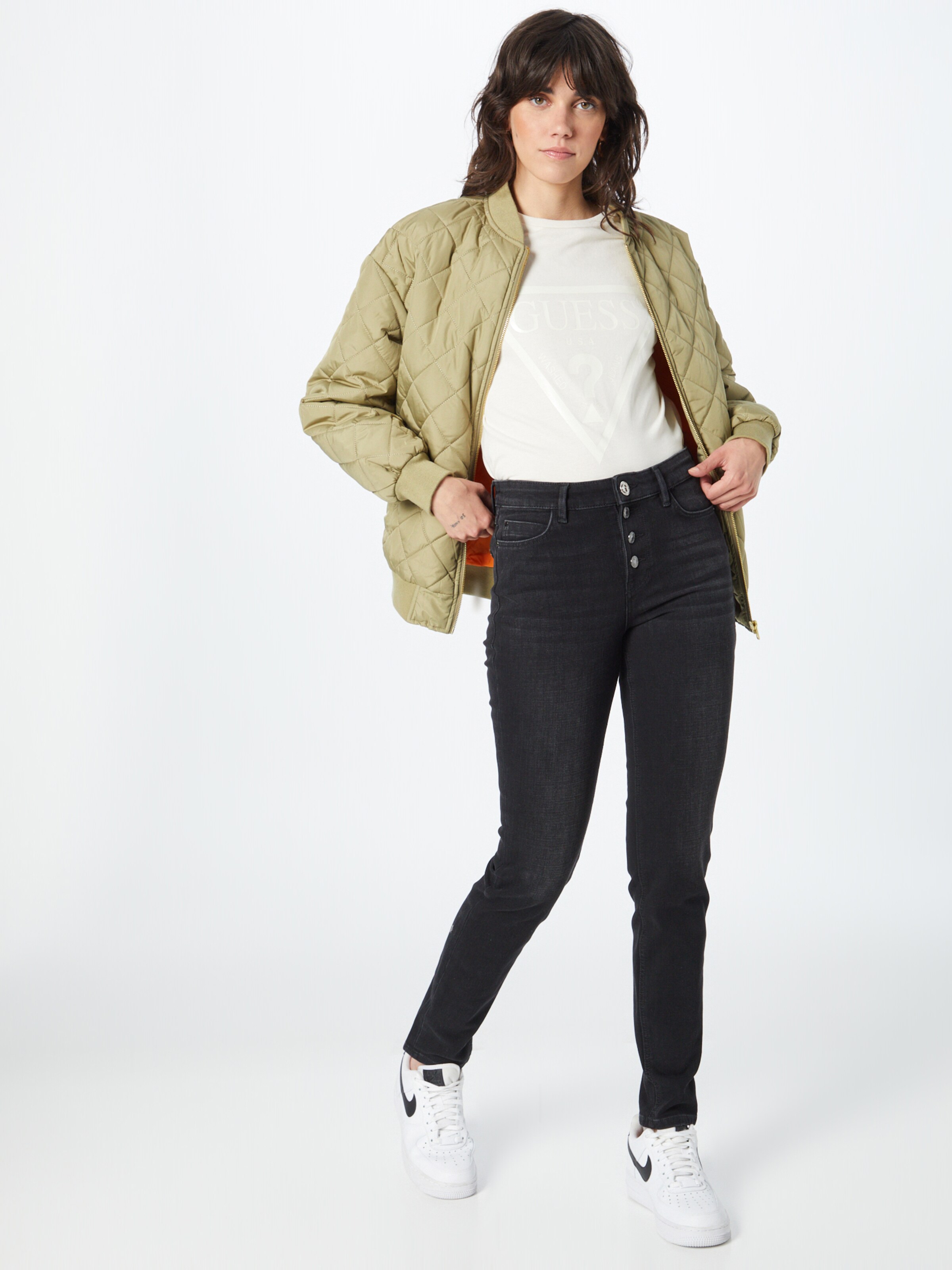 Frauen Sportarten GUESS Funktionsshirt 'ADELE' in Beige - SL14488 Frauen Sportarten GUESS Funktionsshirt 'ADELE' in Beige - SL14488