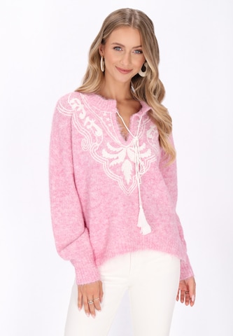 IZIA Trui in Roze: voorkant