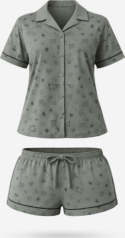 LEAFLETIC - Pijama de pantalón corto 'Leafletic Women’s Printed Night Wear Short Set' en verde: frente