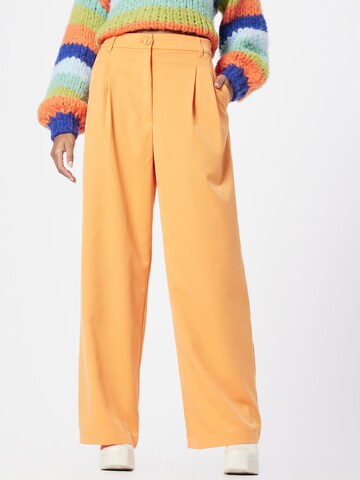 Monki Wide leg Veckad byxa i orange: framsida