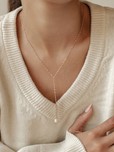 Hey Happiness Necklace 'Pearl Drop' in Rose gold, Item view