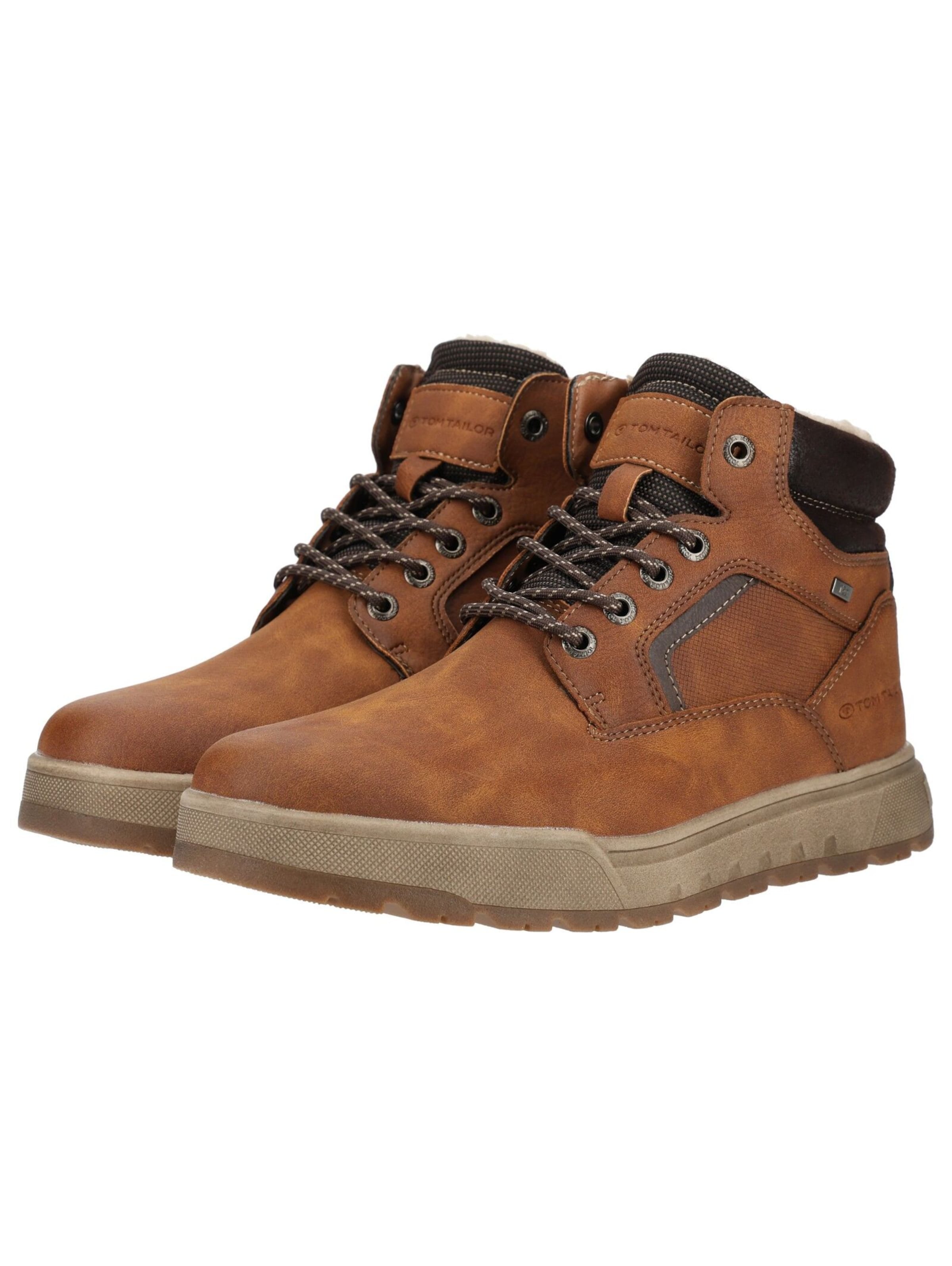 TOM TAILOR Lace-Up Boots in Brown