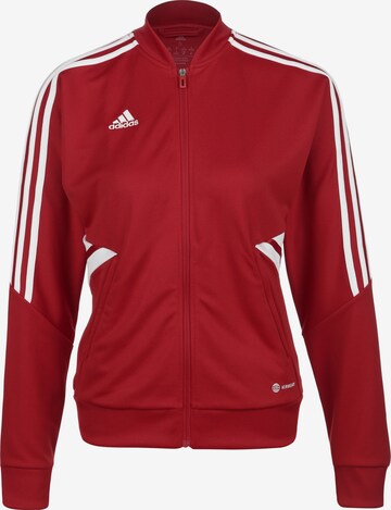 ADIDAS PERFORMANCE Athletic Zip-Up Hoodie 'Condivo 22' in Red: front
