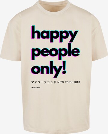 T-Shirt 'Happy people only New York' F4NT4STIC en beige : devant