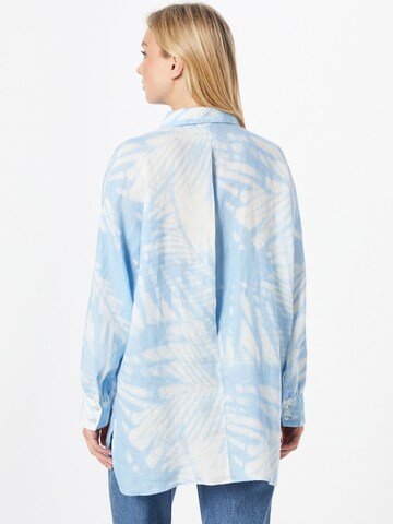 120% Lino Bluse in Blau