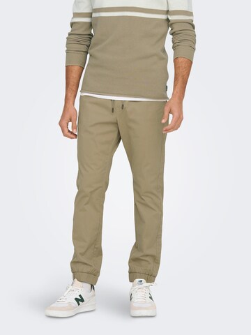 Only & Sons Normalny krój Spodnie 'LINUS' w kolorze beżowy: przód