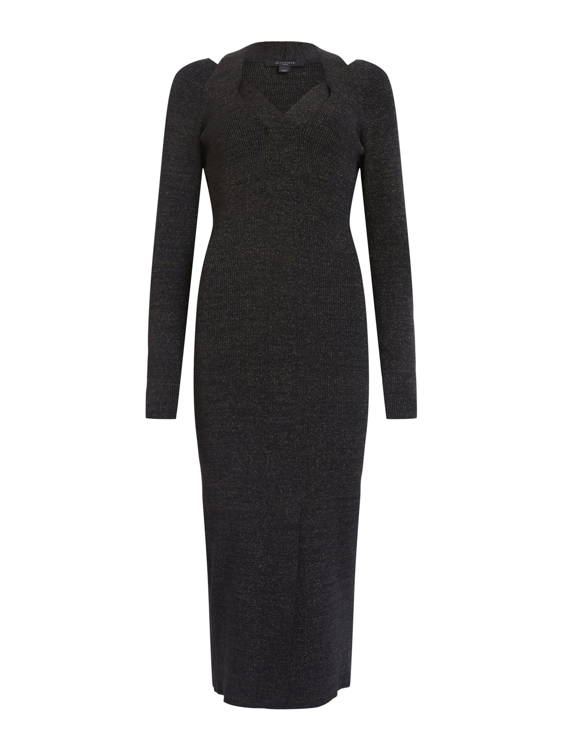 AllSaints Kootud kleit 'CHARA', värv must: eest vaates