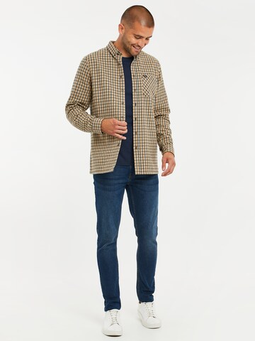 Threadbare Regular fit Button Up Shirt 'Franco' in Beige