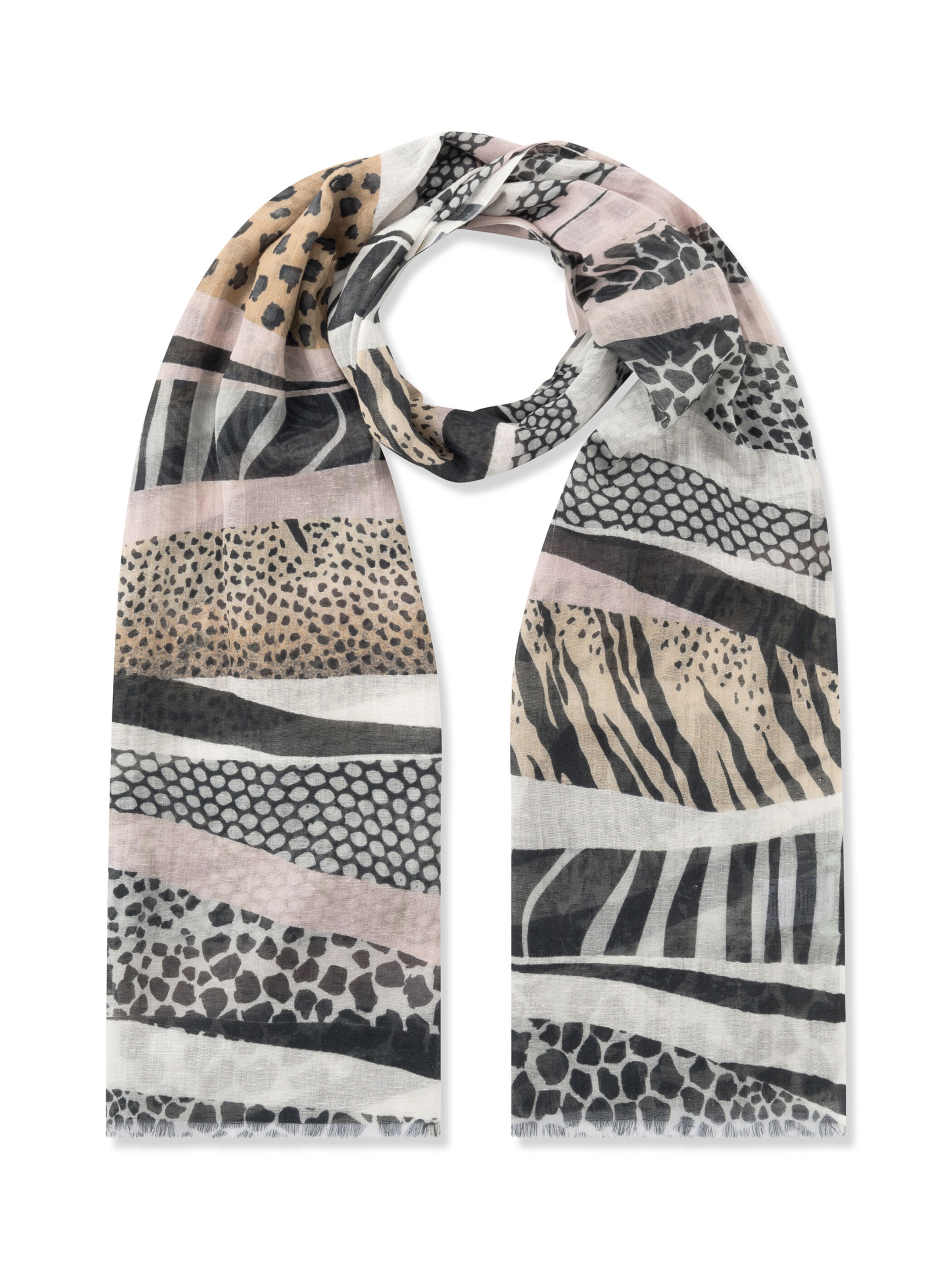 CODELLO Schal mit Animal-Muster-Mix in schwarz, Produktansicht