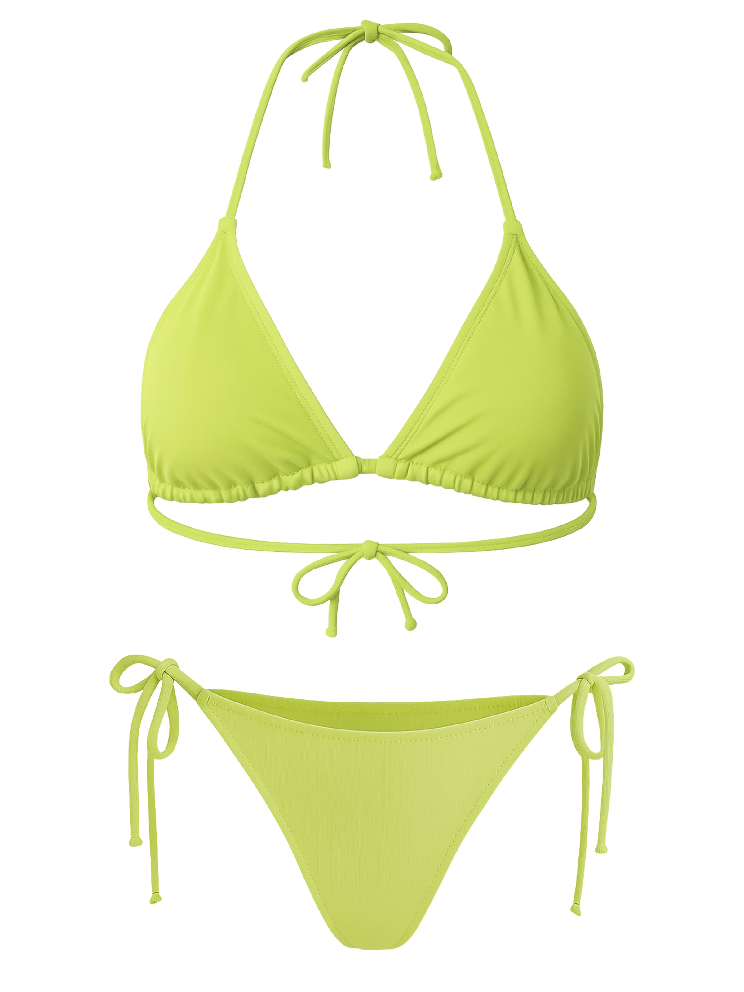 Yenita Triangel Bikini in Grün: Vorderseite