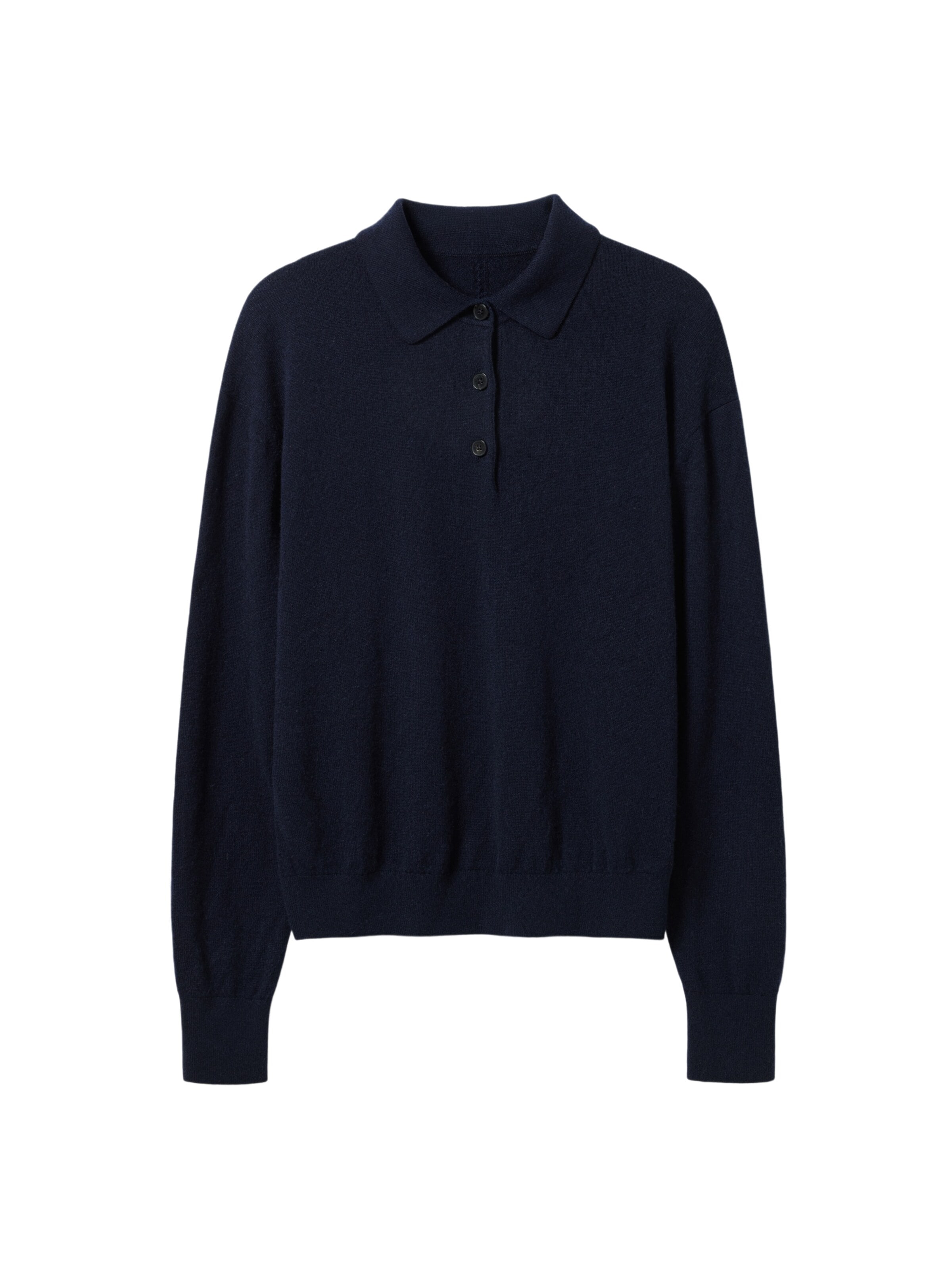 Lilysilk - Jersey 'Baby-Kaschmir Poloshirt' en azul: frente