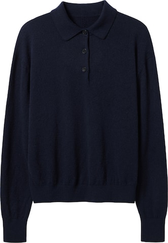 Lilysilk - Jersey 'Baby-Kaschmir Poloshirt' en azul: frente