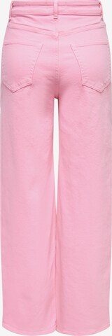 ONLY Szeroka nogawka Jeansy w kolorze różowy