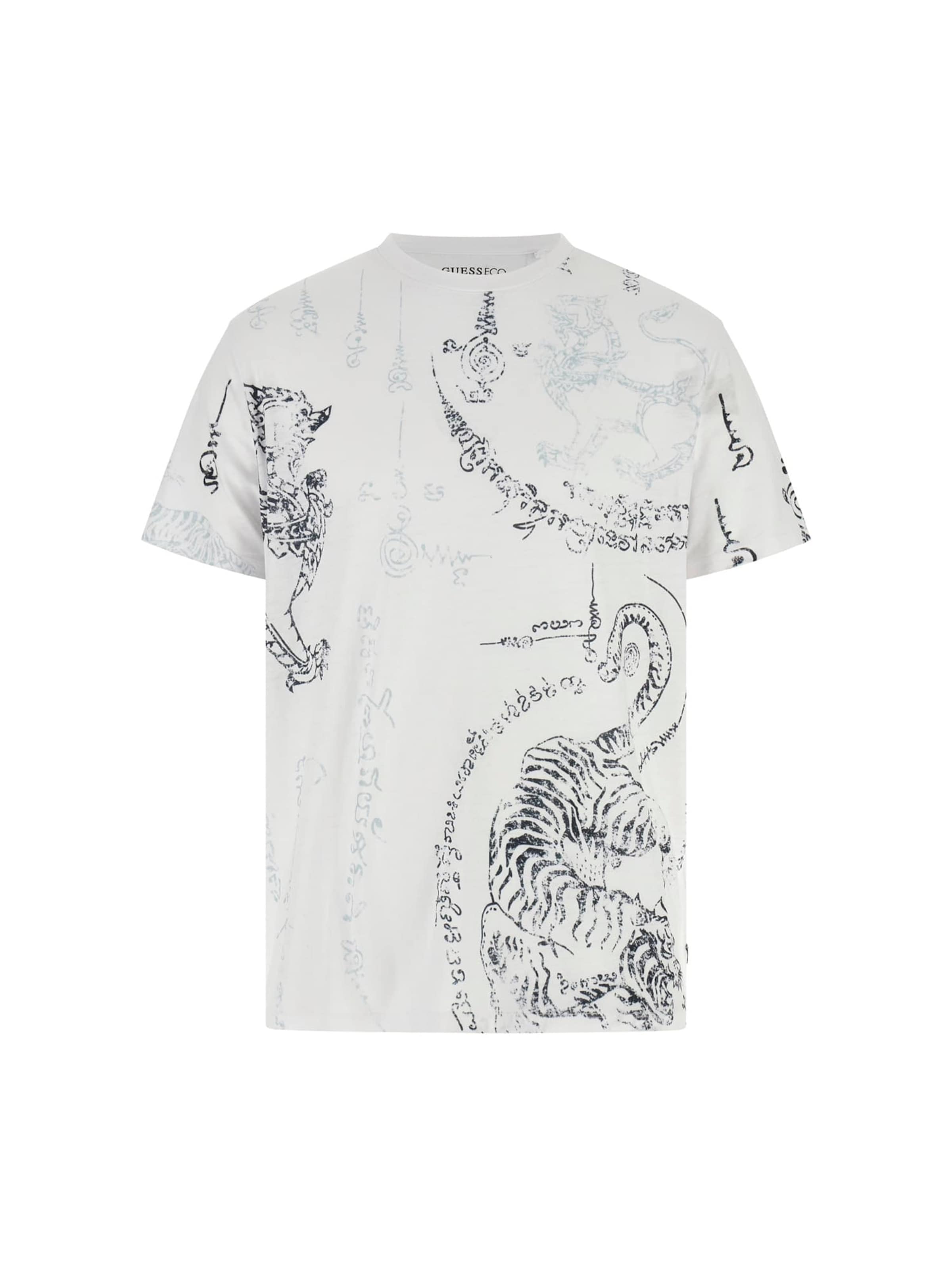 Tricou 'Southeast Burnout' de la GUESS pe alb: față