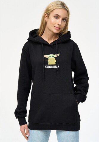 Recovered Kapuzenpullover 'Star Wars The Mandalorian Baby Yoda' in Schwarz: Vorderseite