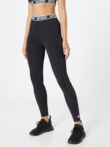 Superdry Skinny Sports trousers in Black: front