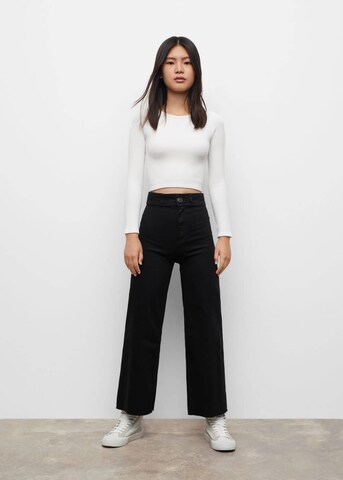 MANGO TEEN Wide leg Jeans 'Marinet' in Black