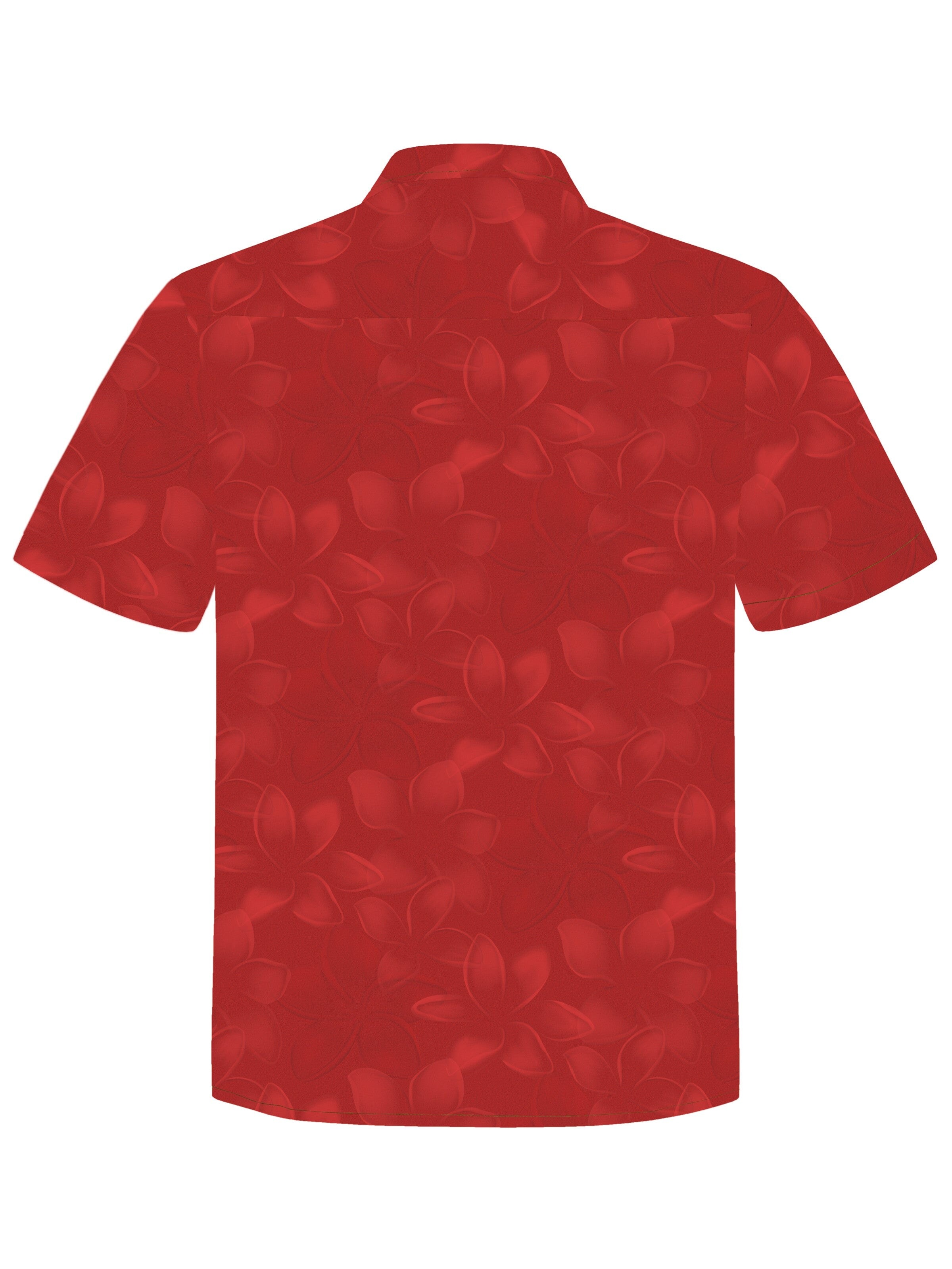 Hawaiihemdshop.de Regular fit Button Up Shirt 'Hawaiihemd Red Elegance' in Red