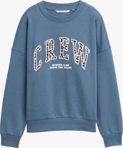 TOM TAILOR DENIM Sweater majica u bež / safirno plava / crna / bijela, Pregled proizvoda