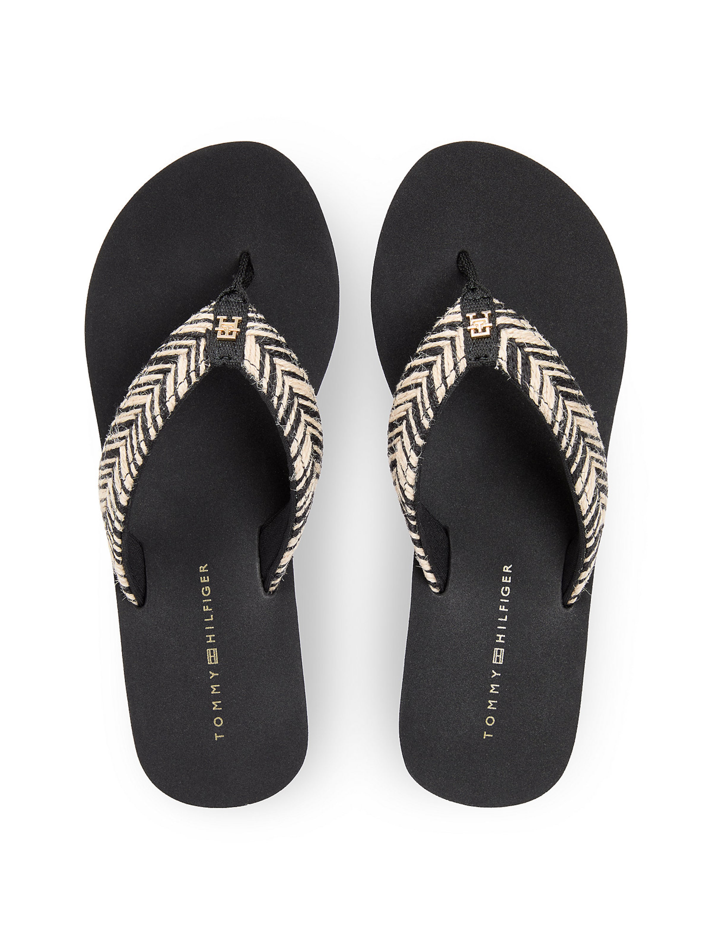 TOMMY HILFIGER Teenslipper in Zwart