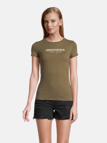 T-shirt AÉROPOSTALE en vert : devant