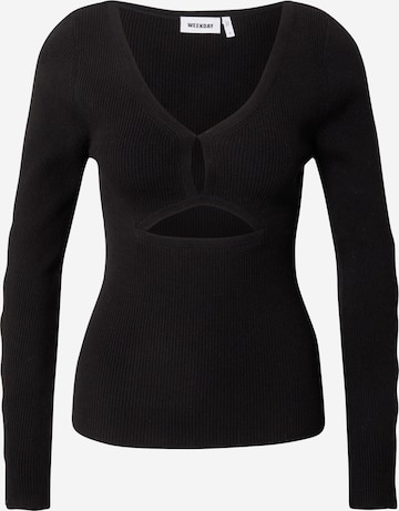 WEEKDAY Sweater 'Strike' in Black: front