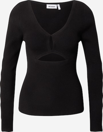 WEEKDAY Pullover 'Strike' in Schwarz: predná strana