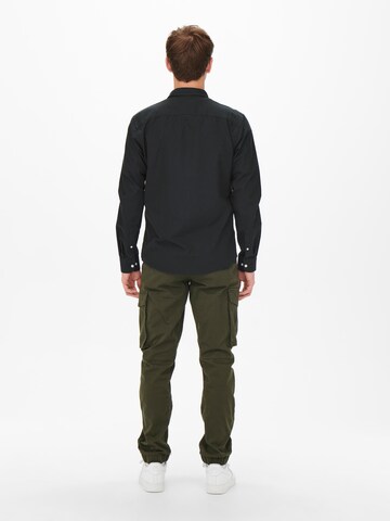 Only & Sons Regular Fit Skjorte 'Neil' i sort