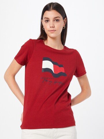 T-shirt TOMMY HILFIGER en rouge : devant