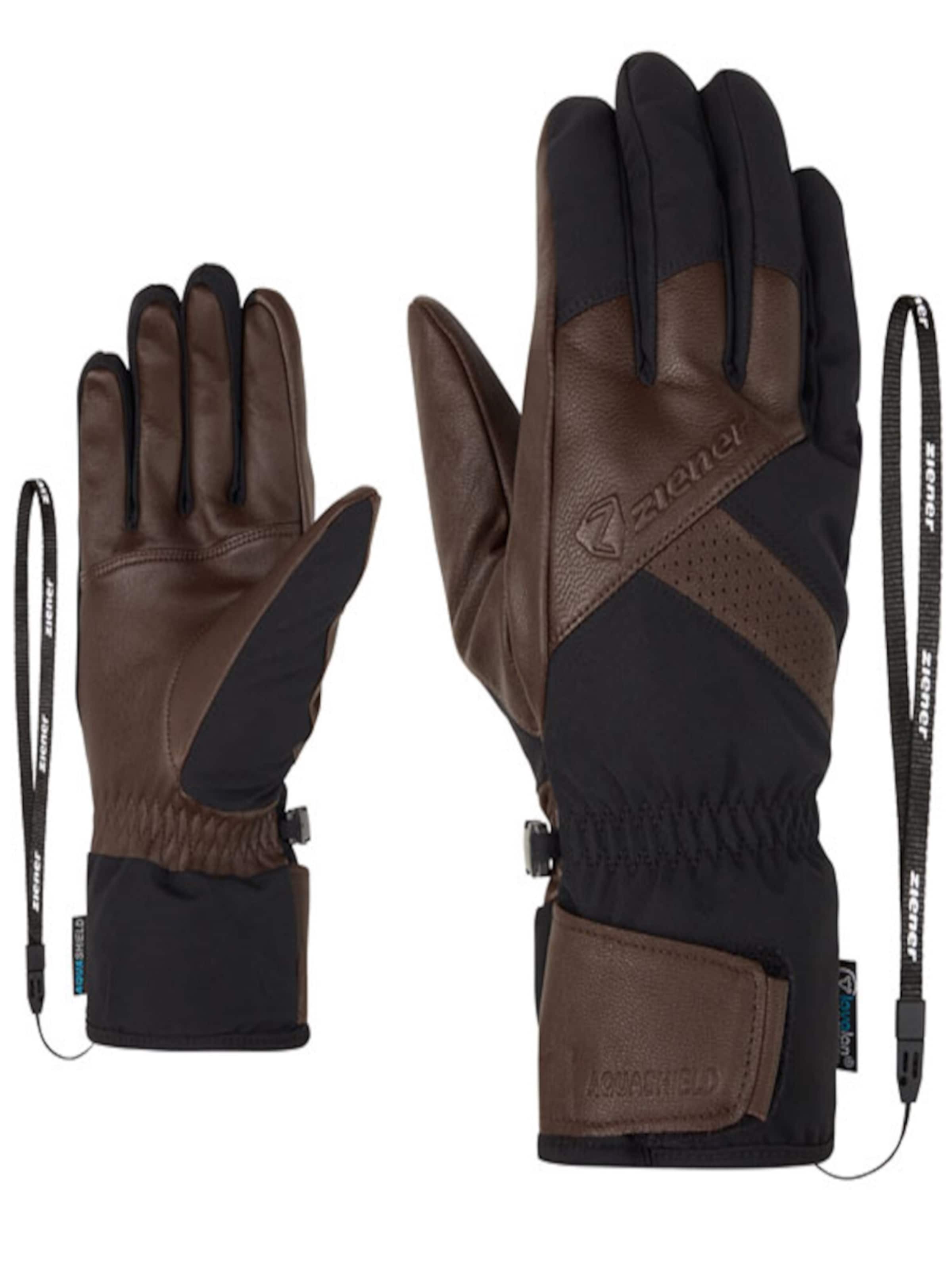 ZIENER Sports gloves 'Getter' in Brown: front