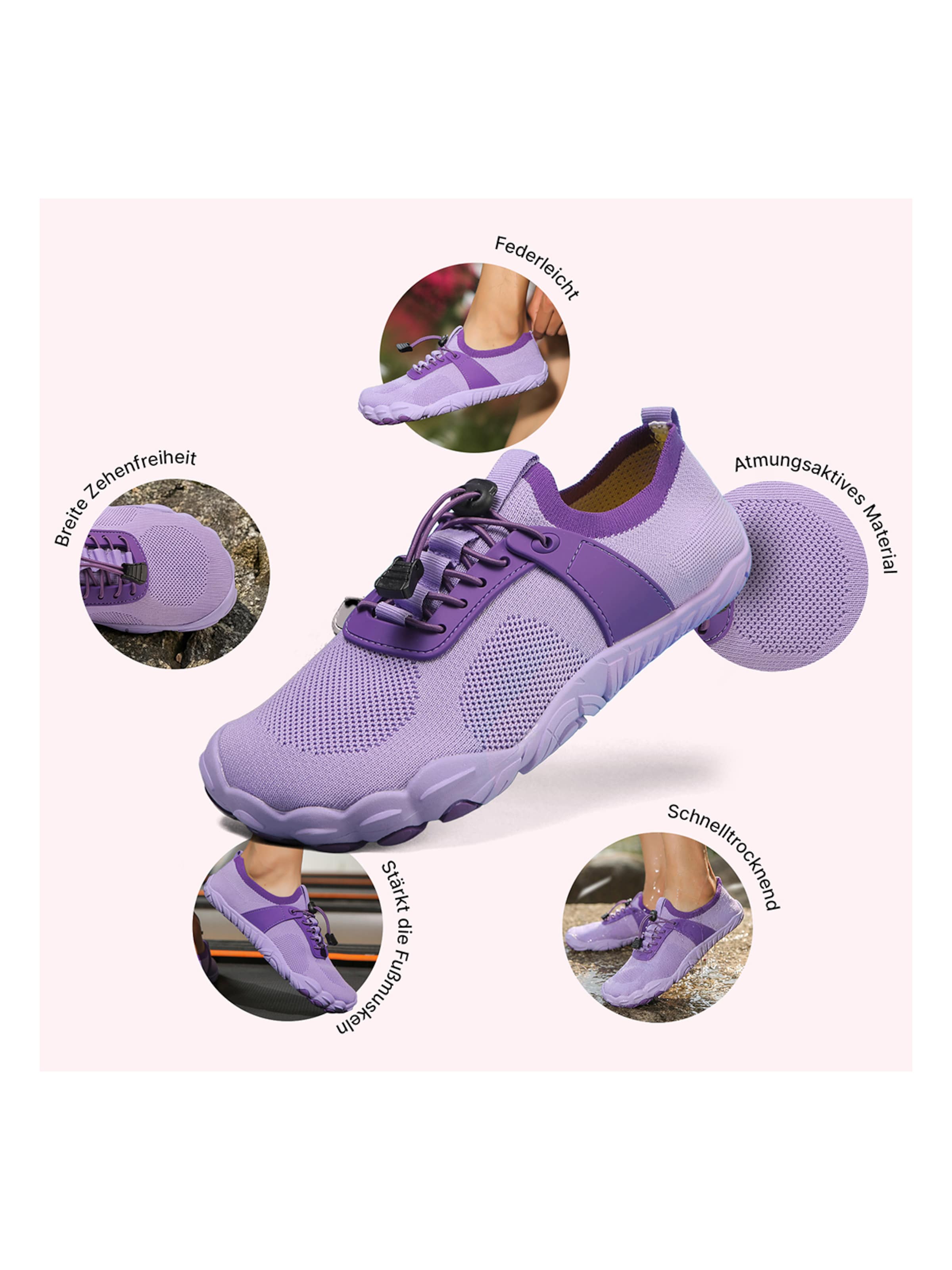 DOTALES Sneakers 'DOTALES - AirStep Barfußschuhe' in Purple