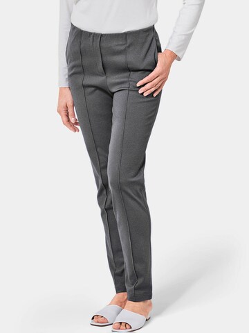 Coupe slim Pantalon 'Louisa' Goldner en gris : devant