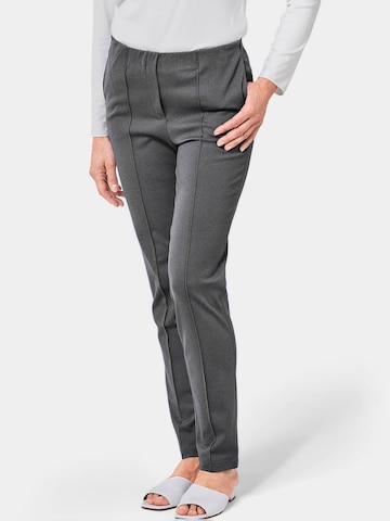 Goldner Slim fit Pants 'Louisa' in Grey: front