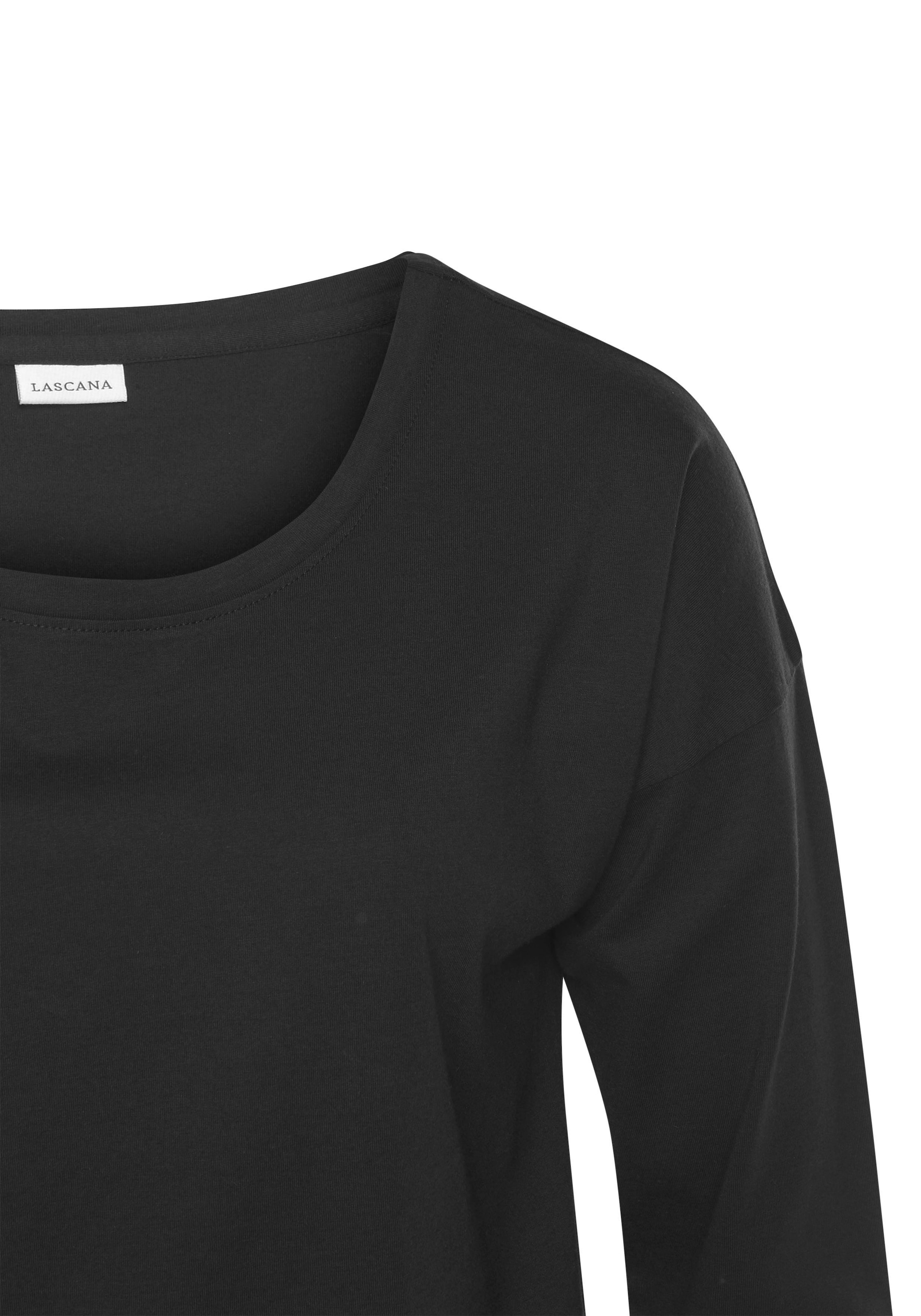 LASCANA Tričká na spanie - Čierna