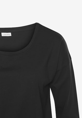 LASCANA Schlafshirt in Schwarz