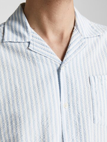 JACK & JONES Regular fit Button Up Shirt 'Positano' in Blue