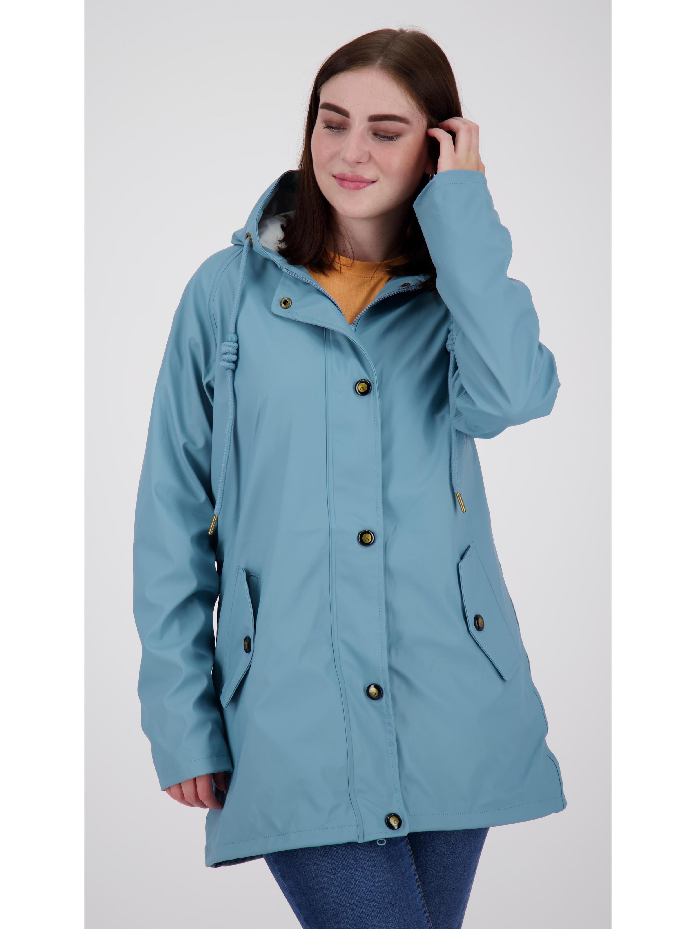 ankerglut Functionele mantel 'Friesennerz II WMN' in Blauw: voorkant