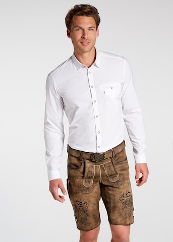 SPIETH & WENSKY Regular Traditional Pants 'Nercel' in Brown: front