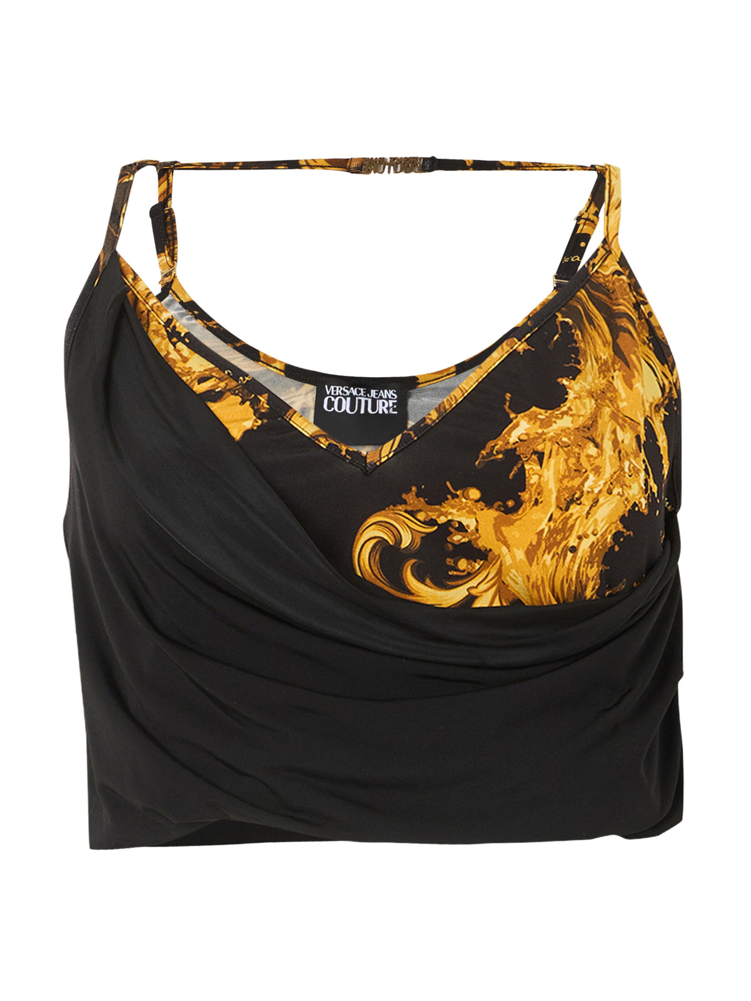 Versace Jeans Couture Топ в Коричневый / Цвет карри / Темно-желтый / Черный, Обзор товара