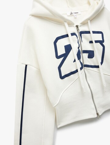 Koton Zip-Up Hoodie in White