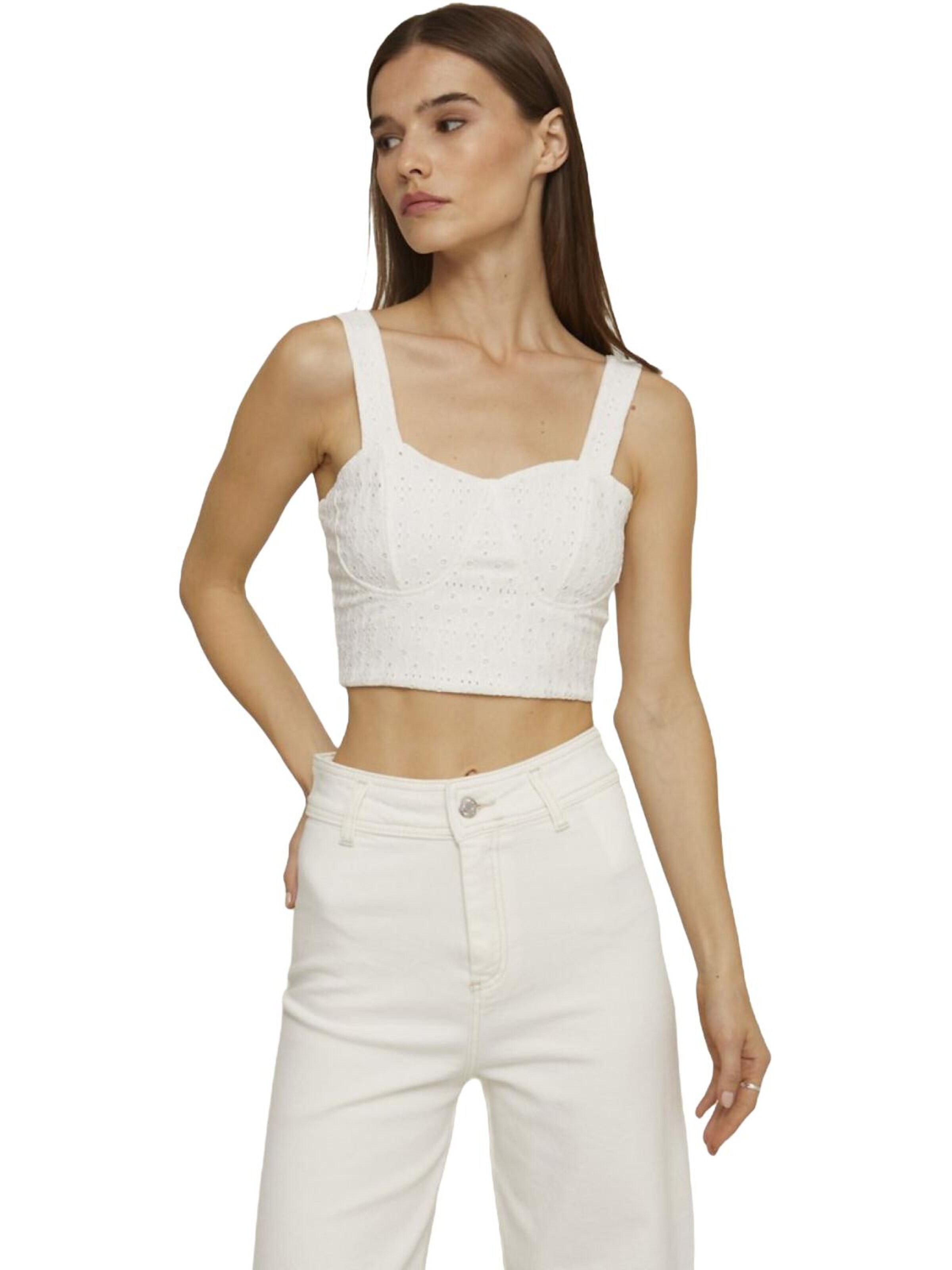 LTB Jeans - Top 'LTB Jeans Damen-Ripptanktop' en blanco: frente